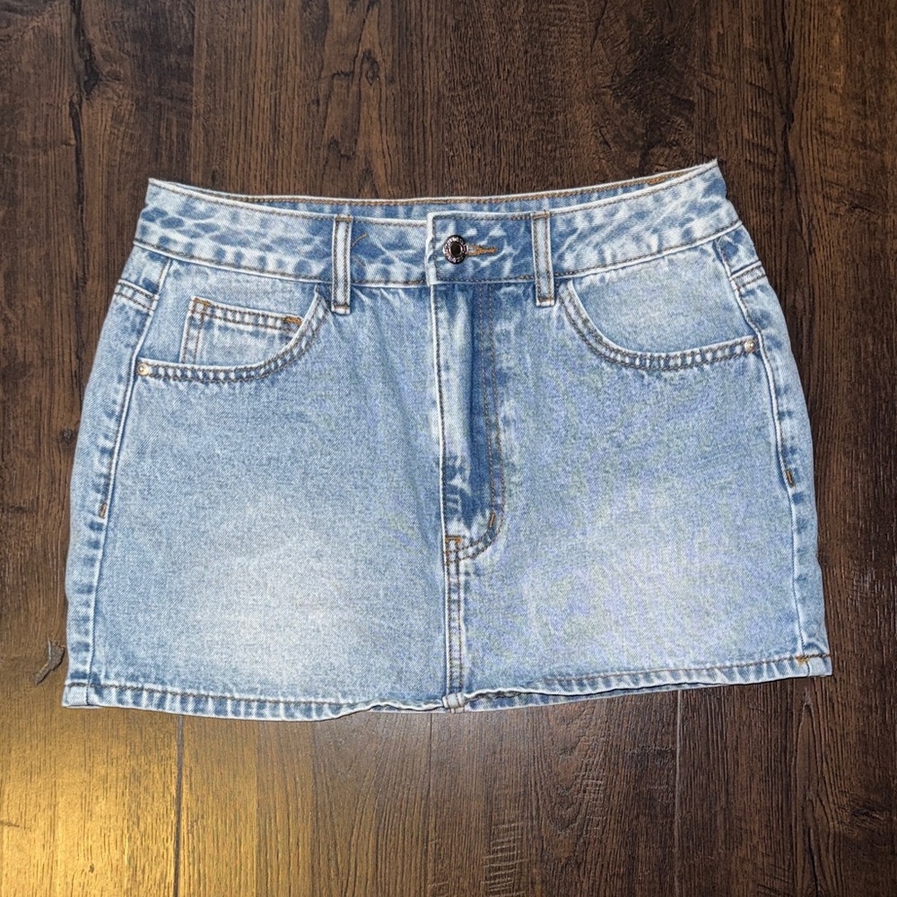 SHEIN Light Blue Denim Mini Skirt